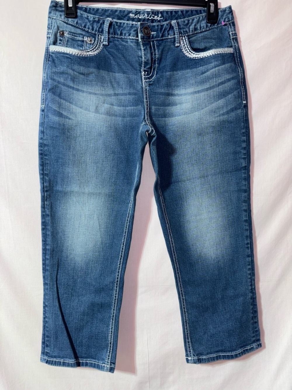 Maurices Medium Blue Cropped Stretch Jeans